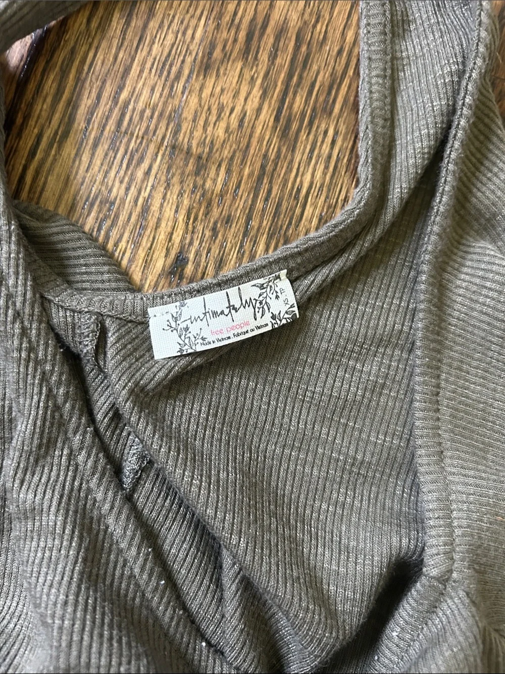 Free people flowy Ribbed double V-Neck Tank Top